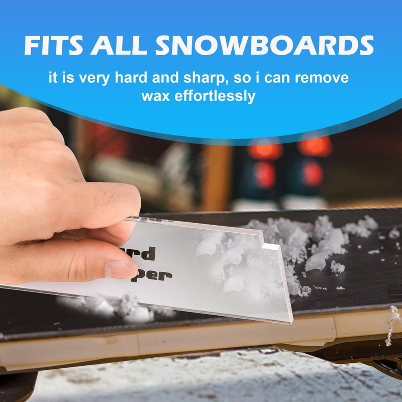 Shupakul 2 Pcs Snowboard Wax Plastic Scraper- Ski Wax Scraper- Ski Snowboard Plastic Scraper for Removing The Extra Cooled Wax (9 x 2.2 Inch) - Image 4